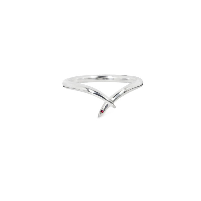 Valk Fused Radix Ring with a Ruby Point Kris Averi Sterling Silver 4 