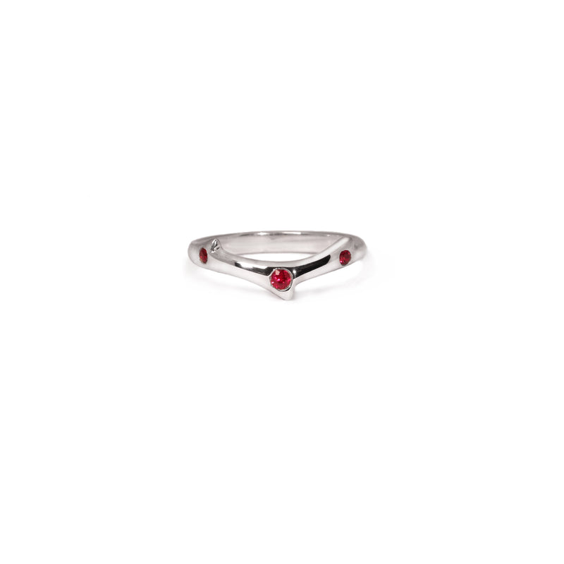 Valk Petite Thorn Ring with Rubies Kris Averi Sterling Silver 4 