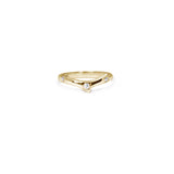Valk Petite Thorn Ring with White Diamonds Kris Averi Yellow Gold 4 