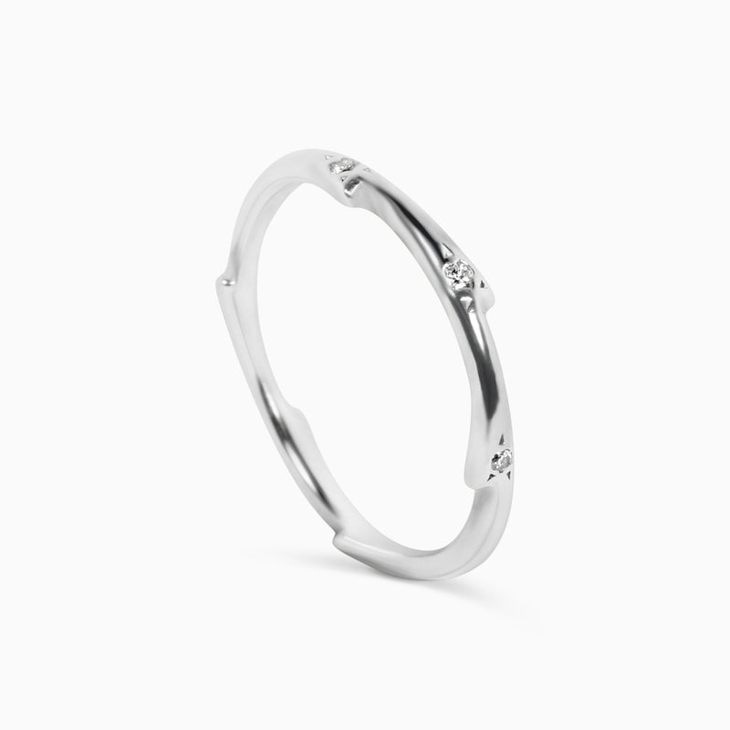 Valk Thorn Ring with White Diamonds Kris Averi 