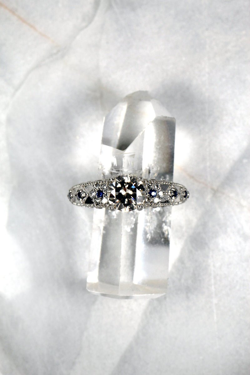 Vintage Millgrain Style Engagement Ring Kris Averi 